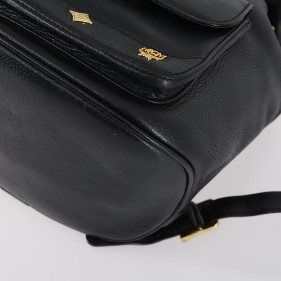 MCM Studs Backpack Leather Black Gold Auth 144411 main image 8